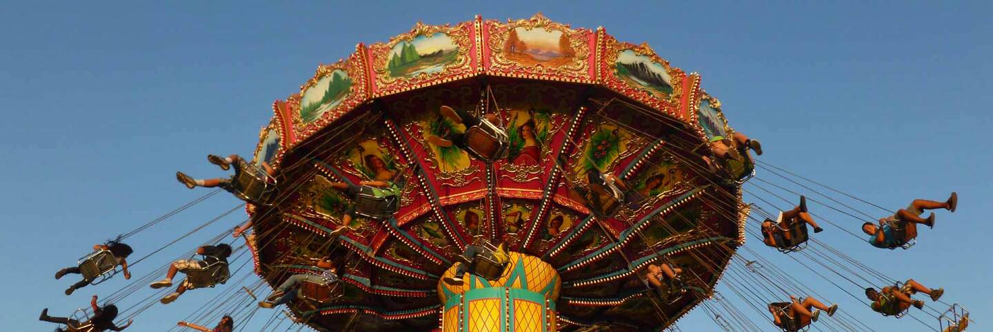 giant swing ride at a county fair