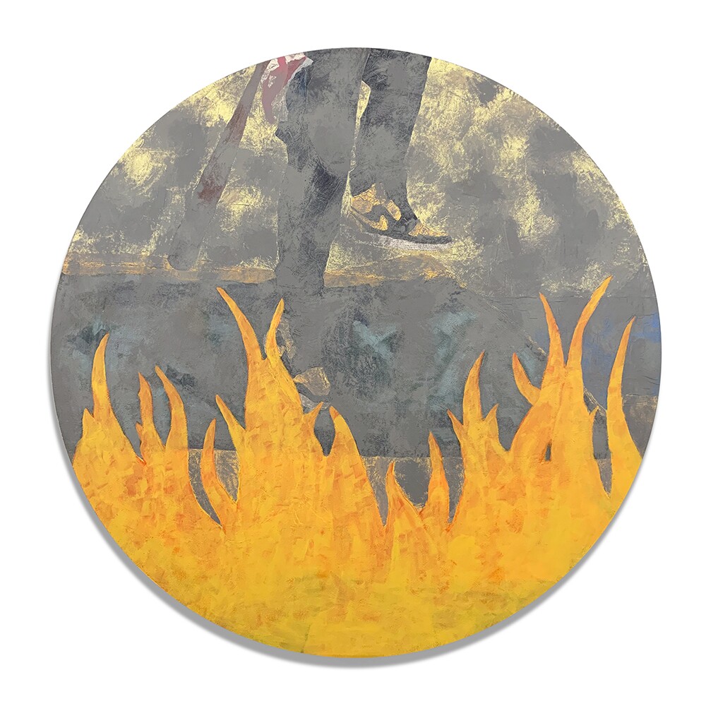 Andrew Gray's "Ashes to Ashes," 2020. Acrylic on canvas. | Courtesy of Band of Vices