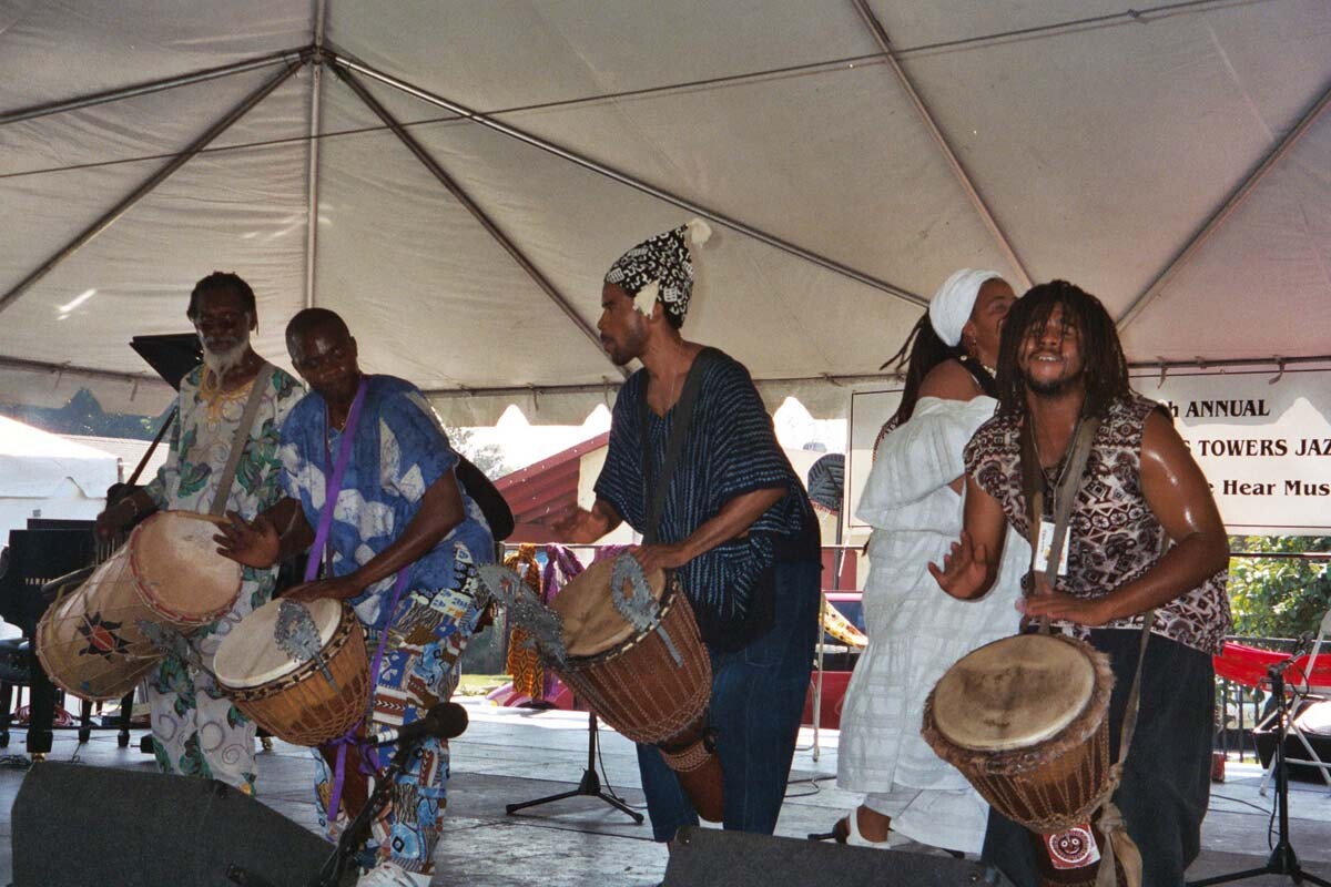 Several drummers perform at the Day of the Drum Festival at the Watts Towers Arts Center. | Courtesy of Watts Towers Art Center