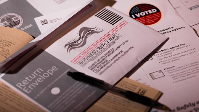 Los Angeles California, October 8, 2020: Voting ballot material. | Jorge Villalba / iStock