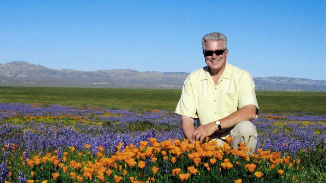 Huell Howser with Poppies