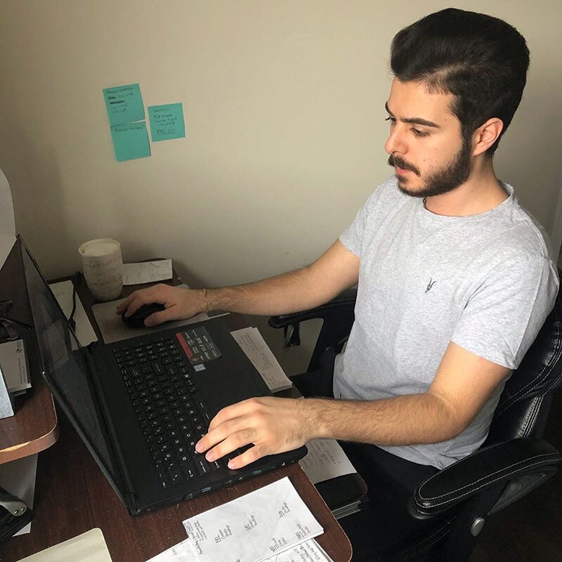 Learning from home with M.Arch. student, Artin Sahakian | Courtesy of UCLA Architecture and Urban Design