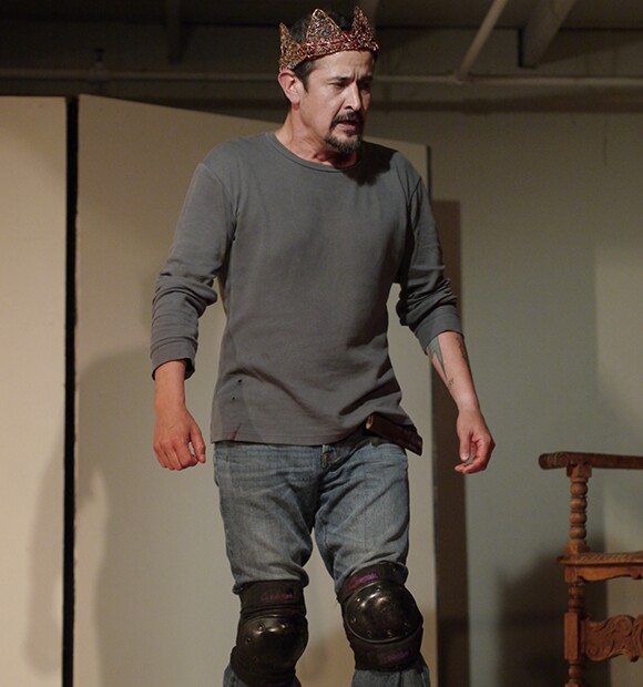 Luis Galindo as Macbeth, workshops at Independent Studio, May 2013 | Photo by Doug Ellison.