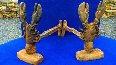 Appraisal: Cast-iron Lobster Andirons, ca. 1880