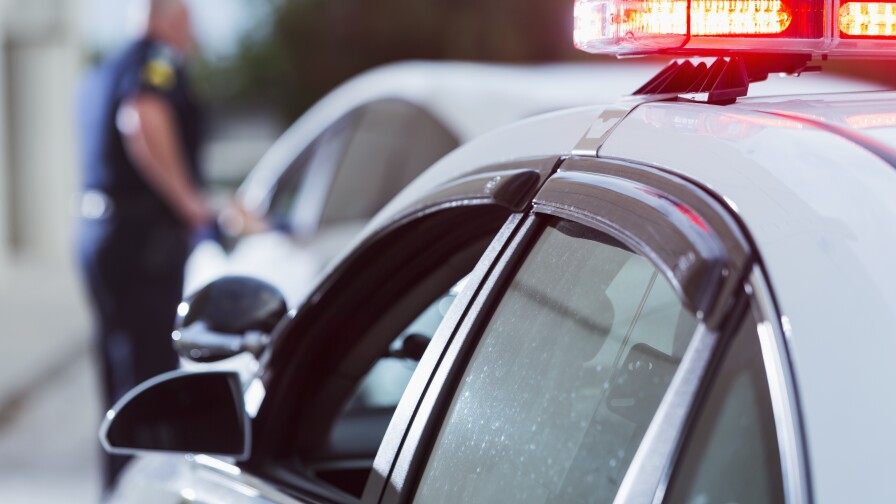 stock image of a police car at an angle