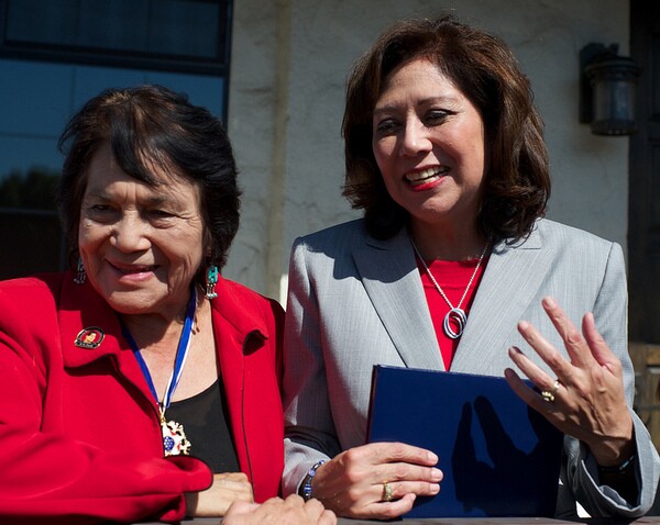 Dolores Huerta and Secretary of Labor Hilda Solis | Photo by Robert Garcia/The City Project