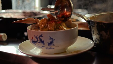 Seafood stew in a bowl