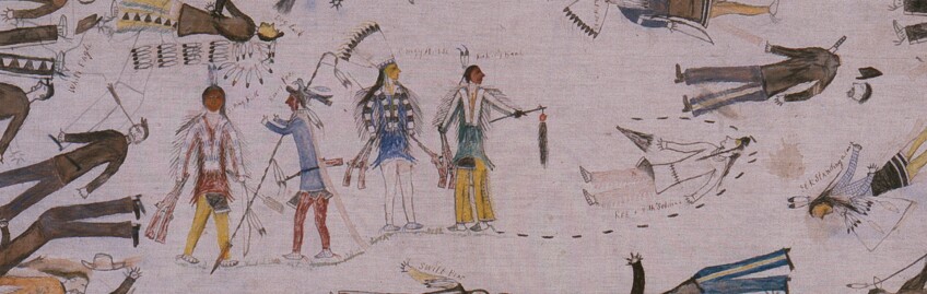 Detail, Little Big Horn, painting by Kicking Bear | Photo: The Autry Museum