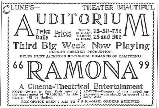 "Ramona" advertisement