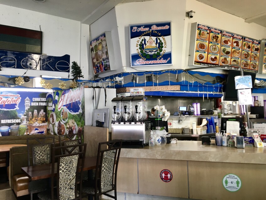 The interior of Salvadorian restaurant El Cafetal on Van Nuys Boulevard.