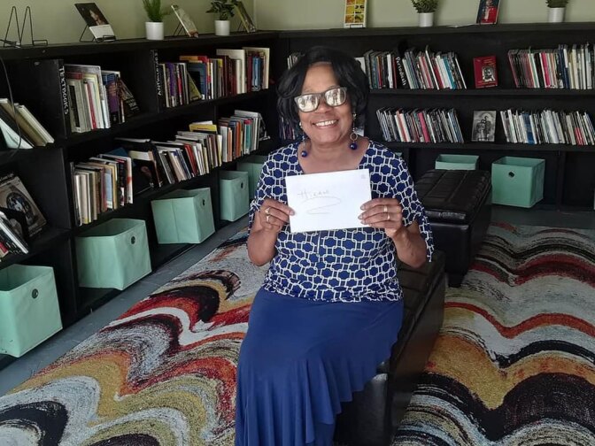 Gwen Sims donated money for 100 books of poetry for the Sims Library of Poetry | Courtesy of Sims Library
