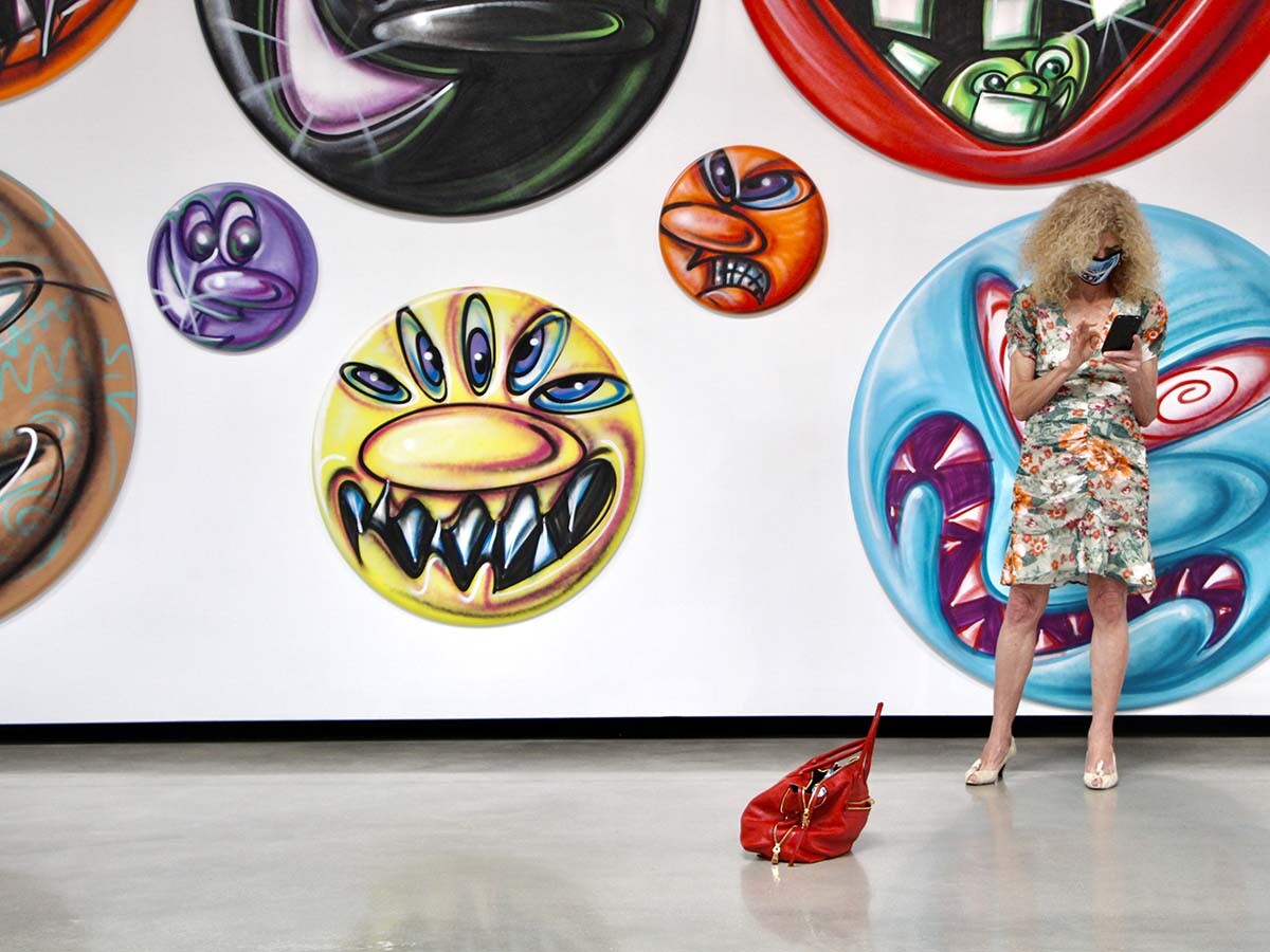 Installation photo of "MOODZ" by Kenny Scharf, on view at Jeffrey Deitch gallery | Jordan Riefe