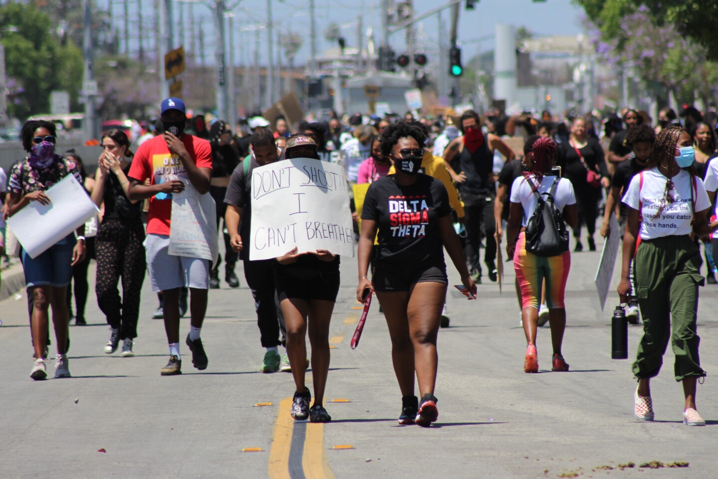 Protestors in Kern County, marching for in response to the killing of George Floyd | Karen Foshay