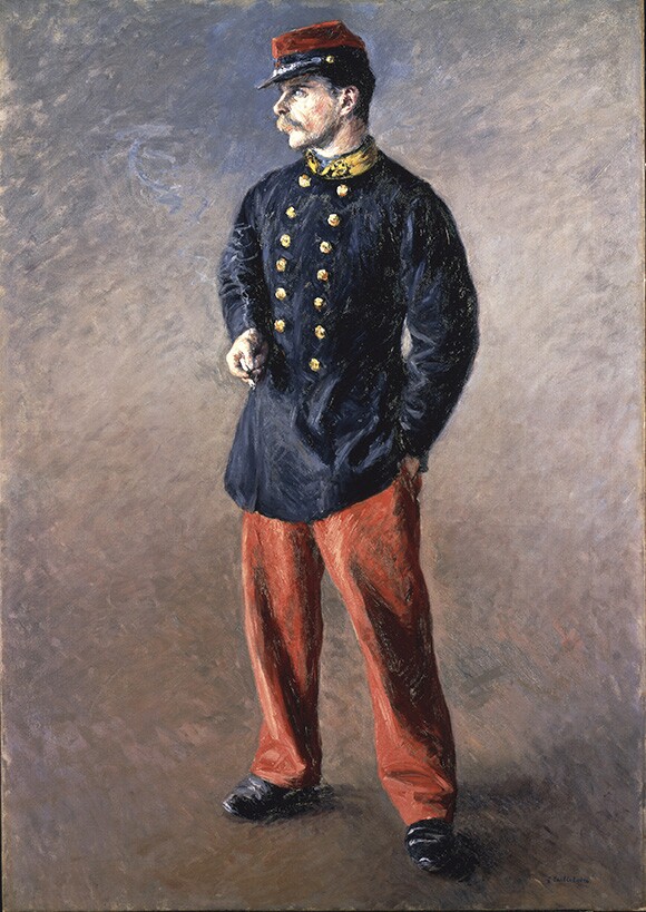 Gustave Caillebotte, "Un Soldat," 1881, Oil on canvas, 42x29 1/2in. (106.7x74.9cm)