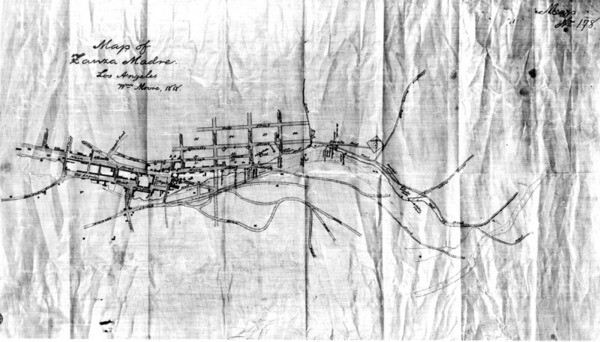 Map of Zanja Madre in Los Angeles, 1888 | Courtesy of the Los Angeles Public Library