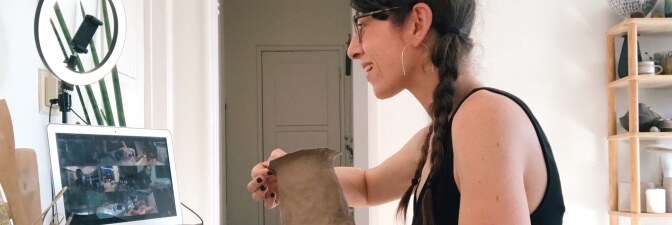 vA Stil Life Ceramics instructor teaches an online workshop. | Courtesy of Stil Life Ceramics