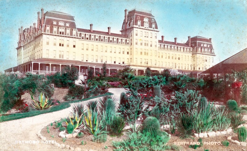 Circa 1890 hand-colored photograph of the Raymond Hotel. Courtesy of the Security Pacific National Bank Collection, Los Angeles Public Library.