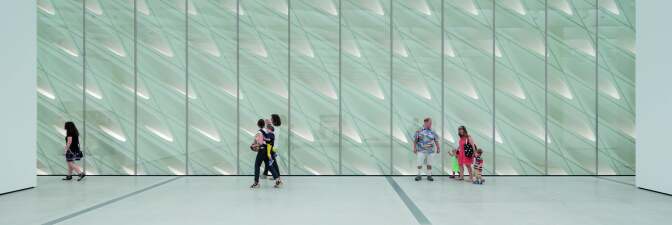 The Broad museum's third-floor galleries with skylights and interior veil | Iwan Baan, courtesy of The Broad and Diller Scofidio + Renfro