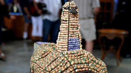 Appraisal: Kaipiainen Beaded Bird Sculpture, ca. 1960