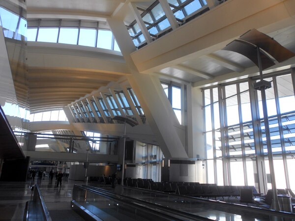 Natural sunlight illuminates the newly-expanded LAX Tom Bradley International Terminal.