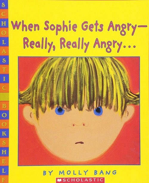 Book cover of “When Sophie Gets Angry — Really, Really Angry…” written and illustrated by Molly Bang featuring an illustration of an angry-looking little girl’s face. | Courtesy of Amy Monn
