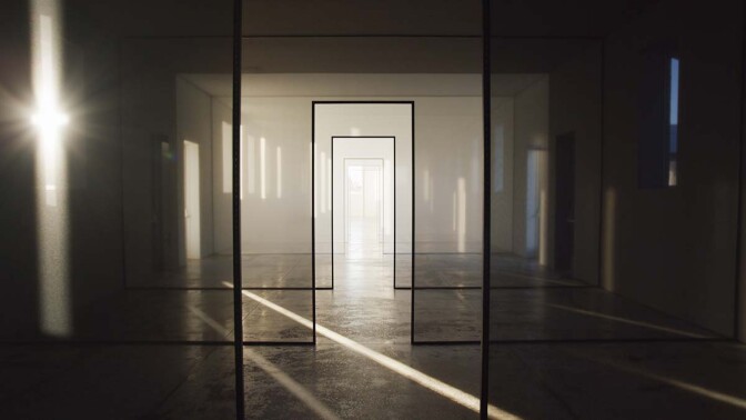 A large-scale Light and Space artwork from Robert Irwin called "untitled (dawn to dusk.)" | Still from Artbound "Light & Space" ab s11
