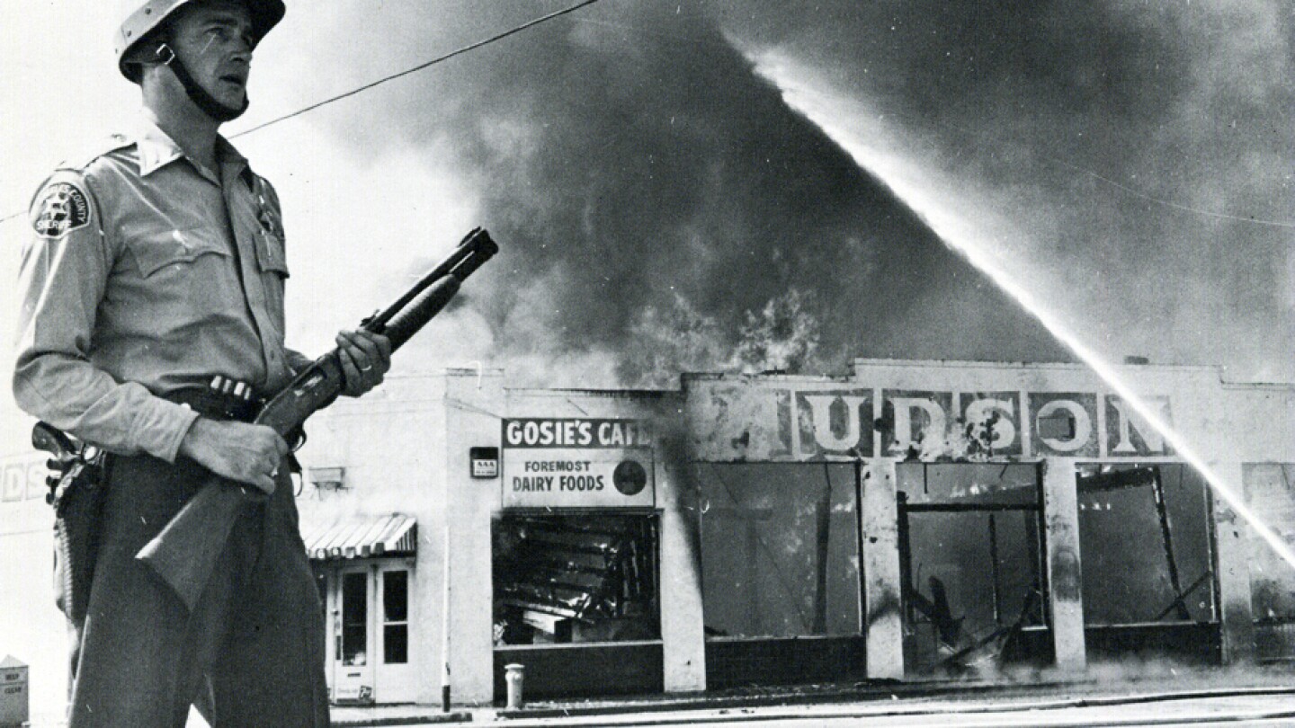 Police and community relations came under scrutiny during and after the riots, particularly by Lt. Governor Glen Anderson. I Photo courtesy of the California State University, Dominguez Hills archives -- Watts Then and Now exhibit.