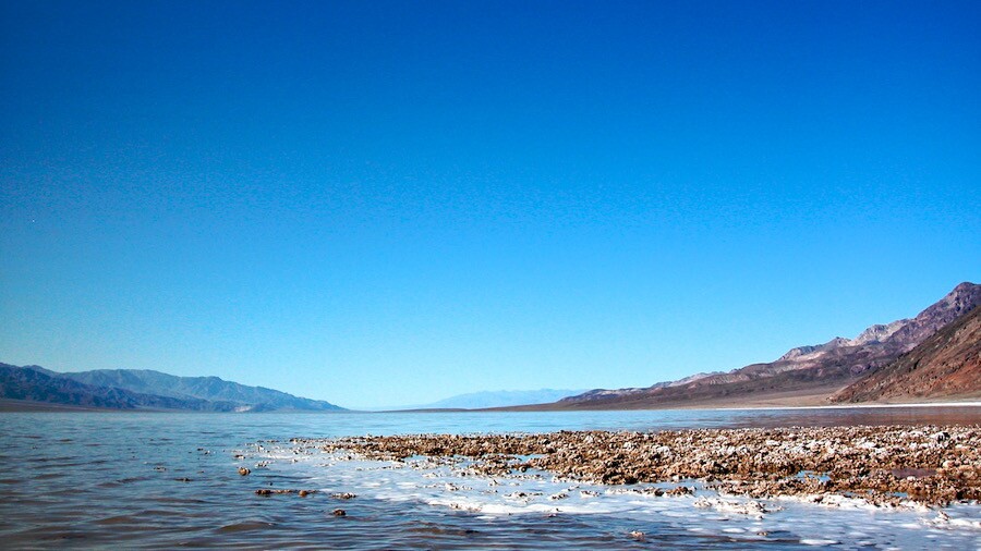 "Return" of Lake Manly After Hundred Year Rain - Death Valley, CA - 2005