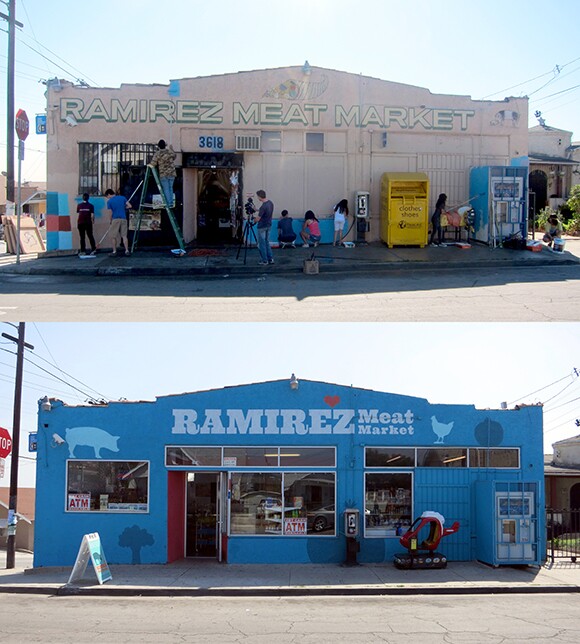 Ramirez Meat Market before and after its transformation as part of Proyecto MercadoFRESCO.