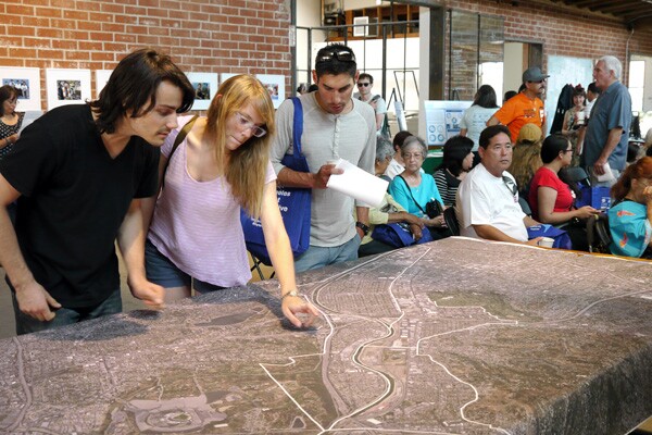A large map of northeast Los Angeles helped to contextualize many of the project ideas