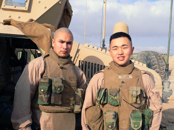 PFC Michael Chan (right), in this 2006 picture, served two tours of duty for the U.S. Marine Corps in Fallujah, Iraq. | Photo Courtesy: Michael Chan