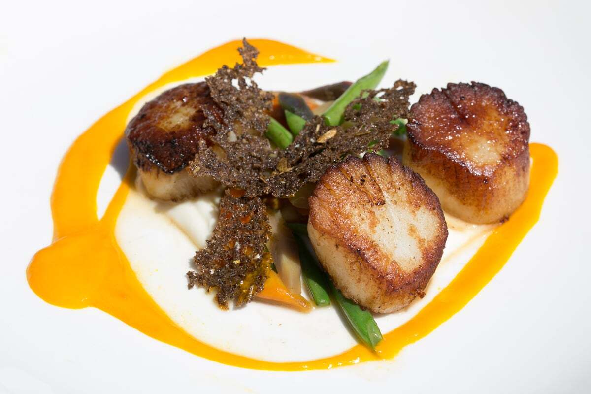Sautéed Day Boat Scallops with Carrots Three-ways | Carla Choy