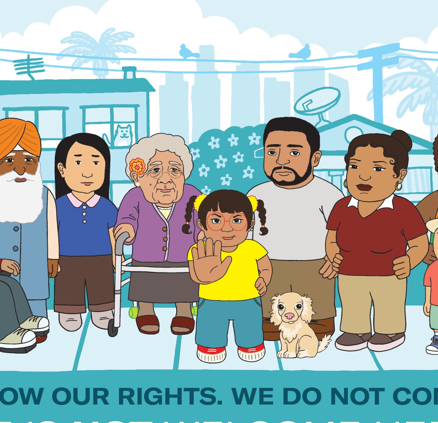 ICE Not Welcome poster | Audrey Chan, ACLU SoCal