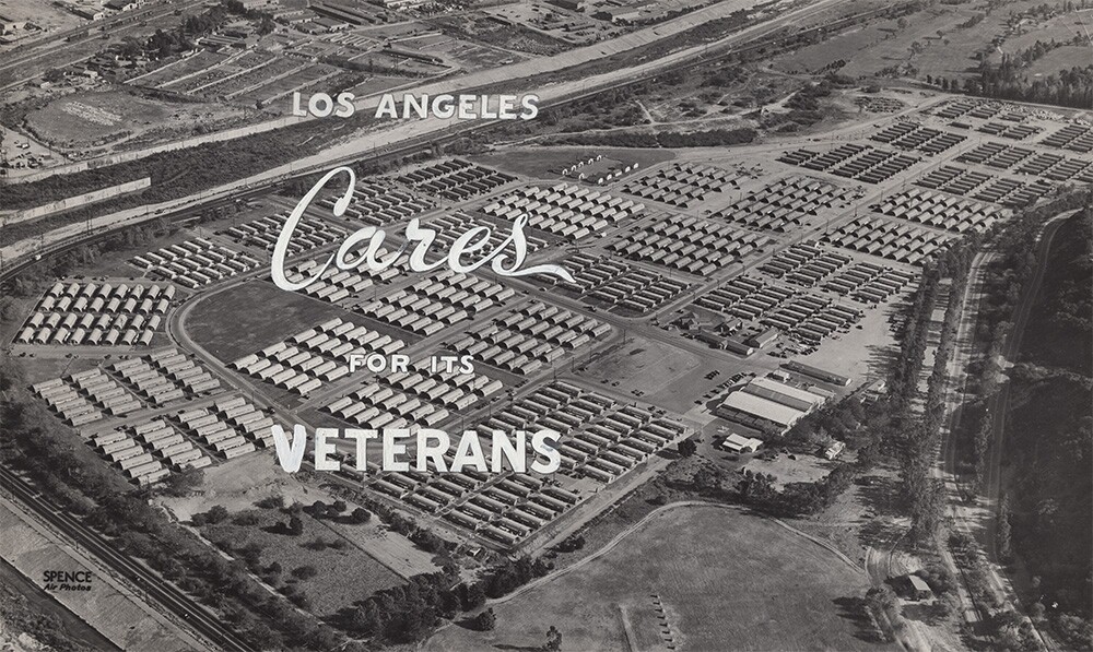 "Los Angeles Cares for its Veterans" Roger Young Village postcard | Housing Authority of the City of Los Angeles