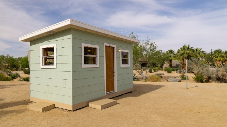 Kim Stringfellow's Jackrabbit Homestead created for Desert X 2021 is a 122-square-foot cabin