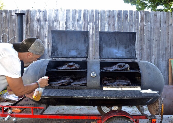 Trudy's Underground BBQ set-up in Studio City | Eddie Lin