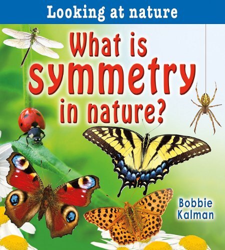 "What Is Symmetry in Nature?" by Bobbie Kalman book cover with pictures of butterflies and a ladybug and spider