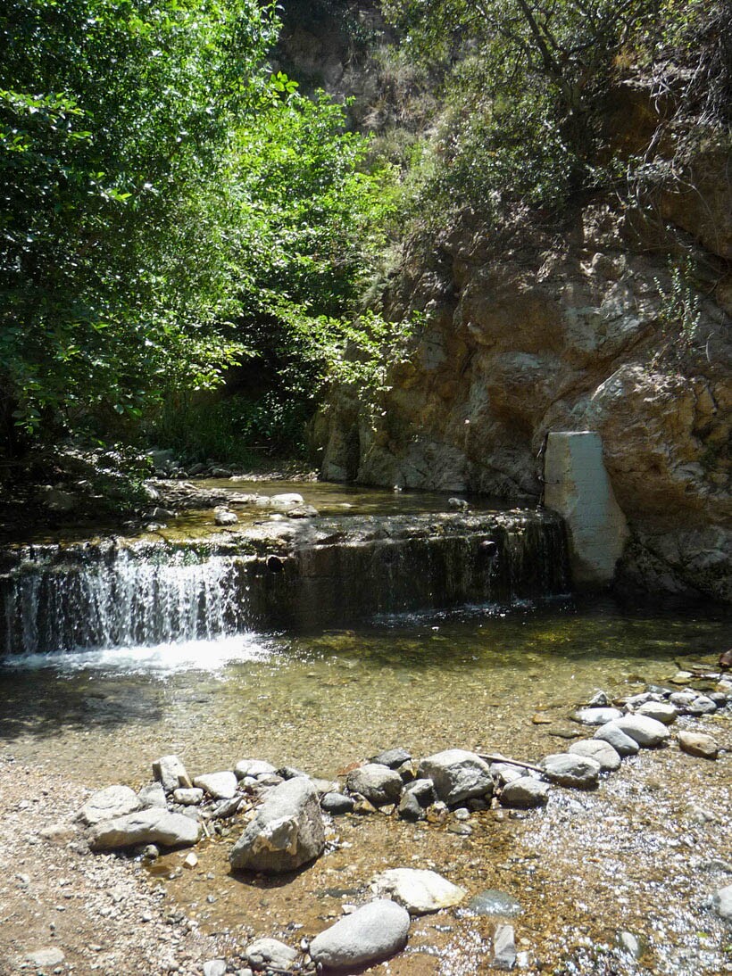 The Eaton Canyon Stream found along the trail to the falls.