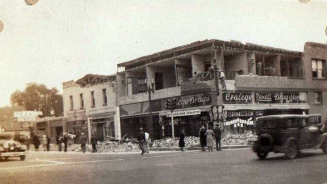 Florence Avenue, Long Beach after 1933 quake