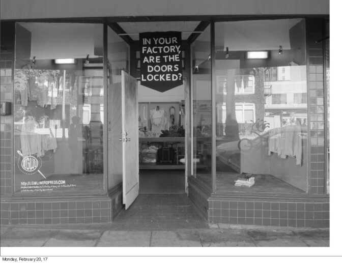 Institute 4 Labor Generosity Workers & Uniforms. Store front view. 2015 | Carole Frances Lung