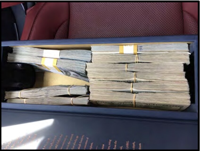 Huizar aide George Esparza delivered a liquor box filled with cash to HUIZAR’s residence on March 14, 2017 | Photo from USA v. Huizar complaint