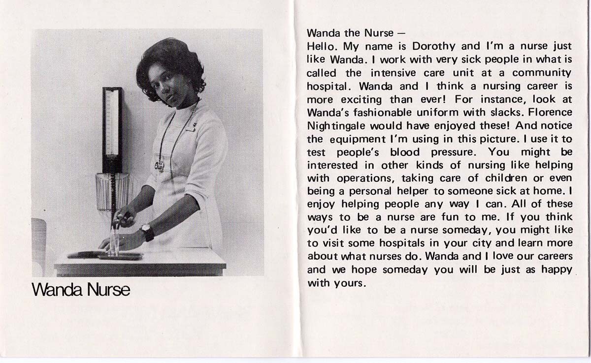 Catalog for the Wanda doll showcasing her career as a nurse | Courtesy of Billie Green