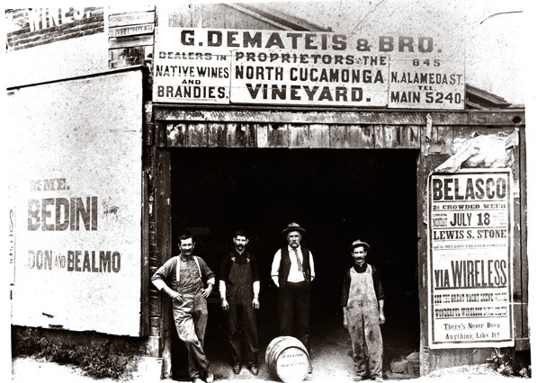 Demateis Winery at N. Alameda near Olvera Street I Courtesy of Italian American Museum of Los Angeles