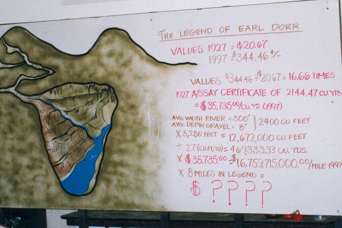 "The Formula" from a 1997 Explorers Inc. of Nevada shareholders meeting. | Image courtesy of Ralph Lewis.