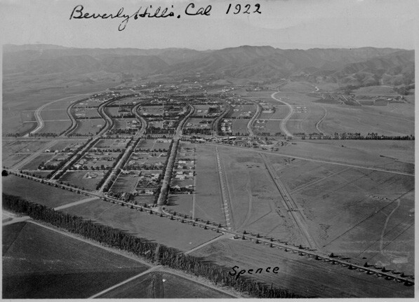 Aerial view of Beverly Hills, 1922. Courtesy of Beverly Hills Public Library Historical Collection