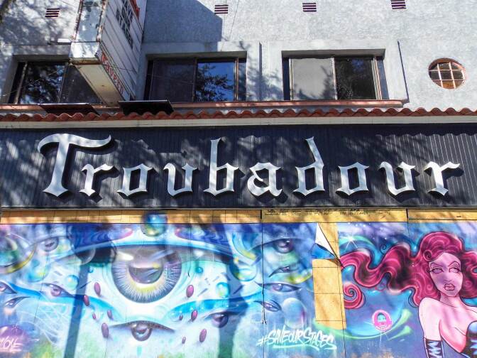 Exterior of the Troubadour in West Hollywood.