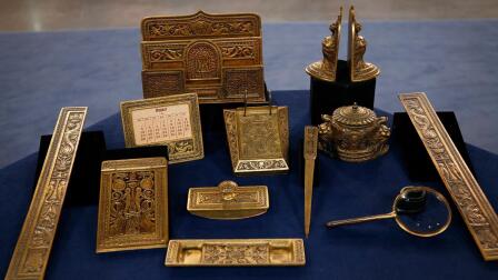 Appraisal: Tiffany Studios Spanish Pattern Desk Set,ca. 1935