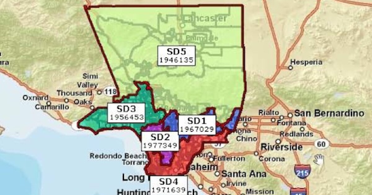 A New Redistricting Plan For Los Angeles County Kcet Los Angeles County District Map