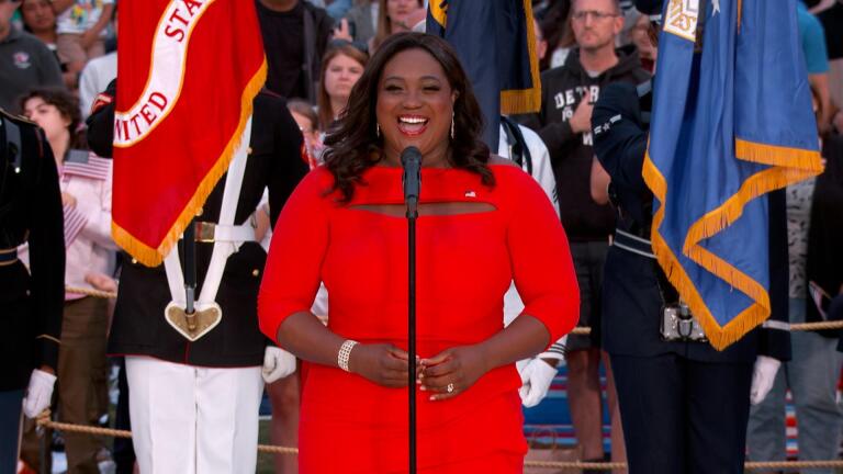Angel Blue Performs the National Anthem