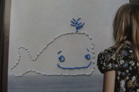 Detail of handstitched piece by Librarian and artist Mark Bieraugel. | Photo: Catherine Trujillo.